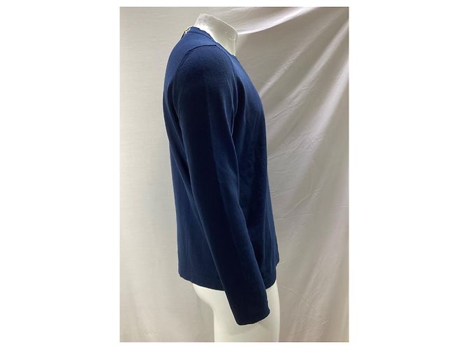 Stone Island Steininsel Pullover aus marineblauer Wolle mit Knöpfen - Ansicht 10