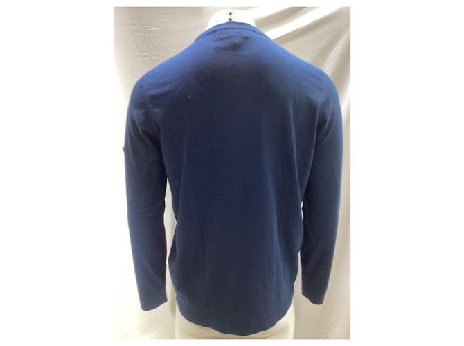 Stone Island Steininsel Pullover aus marineblauer Wolle mit Knöpfen - Ansicht 11