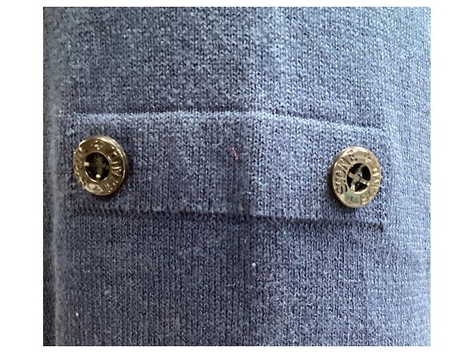 Stone Island Steininsel Pullover aus marineblauer Wolle mit Knöpfen - Ansicht 12