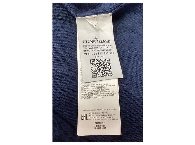 Stone Island Steininsel Pullover aus marineblauer Wolle mit Knöpfen - Ansicht 14