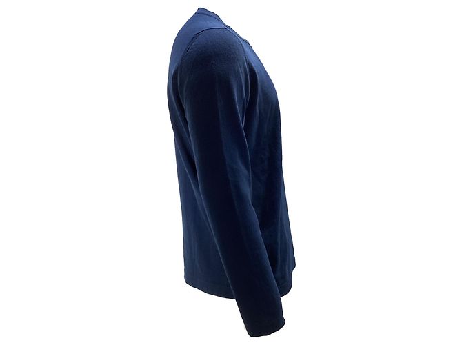 Stone Island Steininsel Pullover aus marineblauer Wolle mit Knöpfen - Ansicht 3