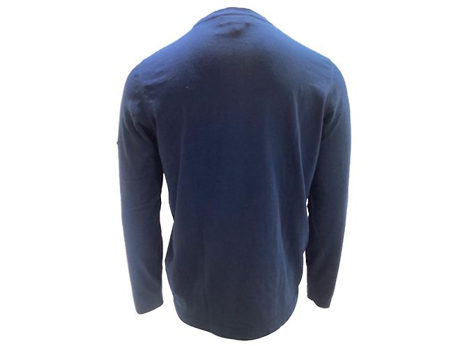 Stone Island Steininsel Pullover aus marineblauer Wolle mit Knöpfen - Ansicht 4