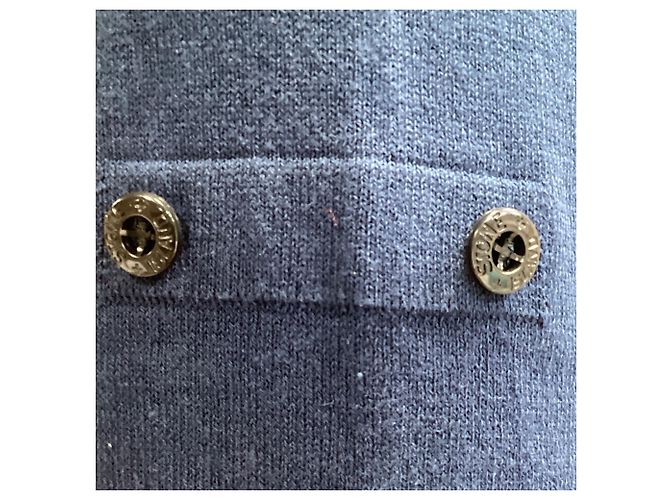 Stone Island Steininsel Pullover aus marineblauer Wolle mit Knöpfen - Ansicht 5
