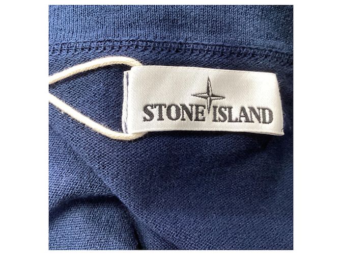Stone Island Steininsel Pullover aus marineblauer Wolle mit Knöpfen - Ansicht 6
