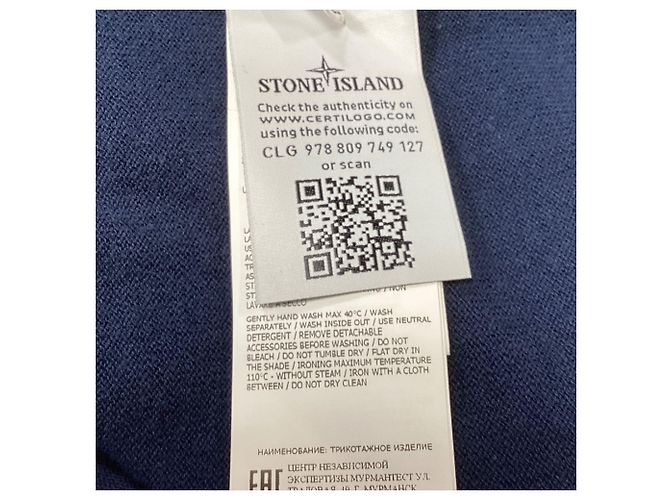 Stone Island Steininsel Pullover aus marineblauer Wolle mit Knöpfen - Ansicht 7