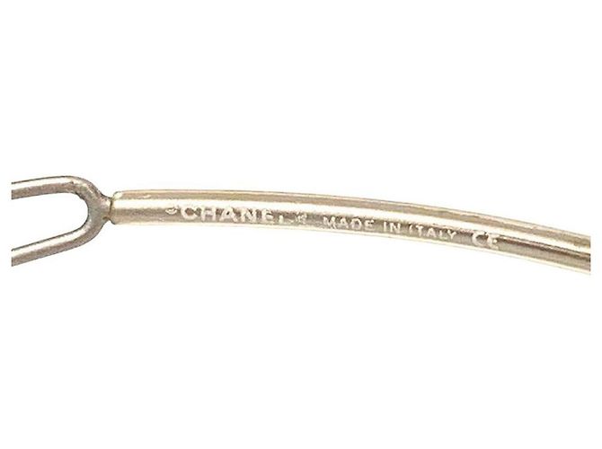 Occhiali da sole Chanel senza montatura con strass rosa e logo CC oro Arancione - vista 7