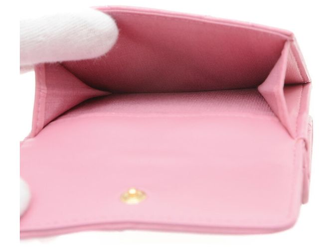 Chanel 19 Small Flap Geldbörse aus rosa Lammleder Pink - Ansicht 7