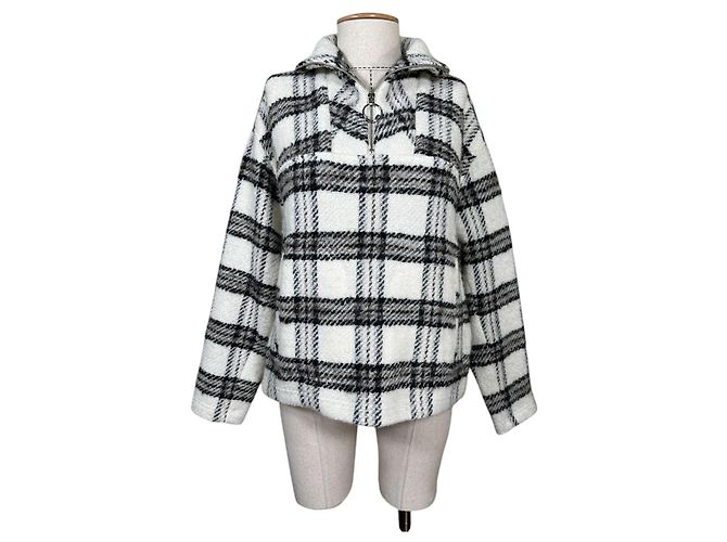 Iro Bika Checked Wool Blend Sweatshirt Jacket Beige Multiple colors - view 3