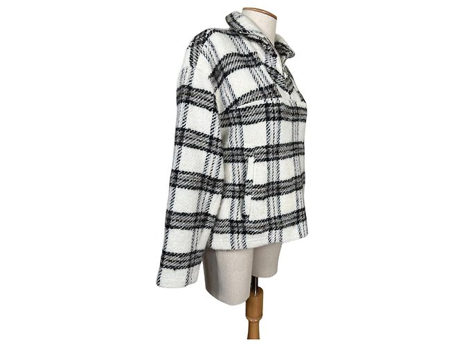 Iro Bika Checked Wool Blend Sweatshirt Jacket Beige Multiple colors - view 4