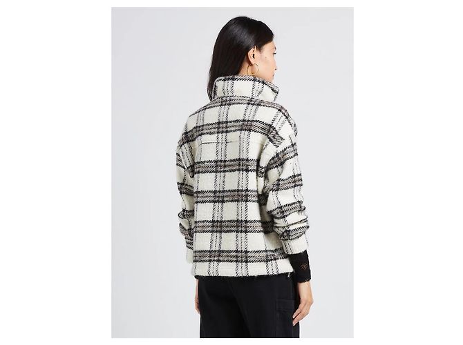 Iro Bika Checked Wool Blend Sweatshirt Jacket Beige Multiple colors - view 7