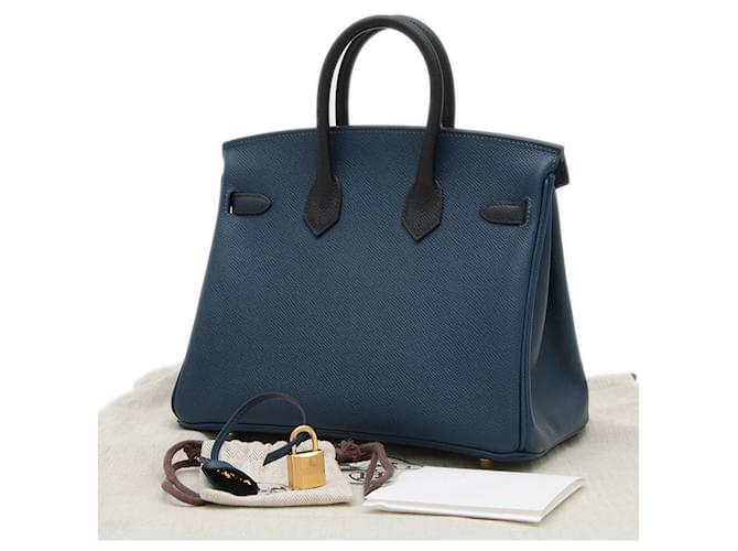 Hermès Hermes Birkin 25 Handbag Black Blue - view 2