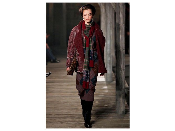 Chanel Neues CC-Logo-Patch Tartan Cashmere-Kleid - Ansicht 2