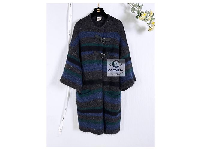 Chanel Abrigo de cachemira 8K$ Runway 38 FR Azul - vista 3