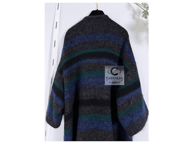 Chanel Abrigo de cachemira 8K$ Runway 38 FR Azul - vista 7