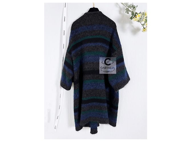 Chanel Abrigo de cachemira 8K$ Runway 38 FR Azul - vista 8