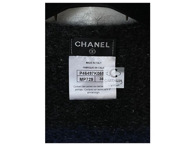 Chanel Abrigo de cachemira 8K$ Runway 38 FR Azul - vista 9