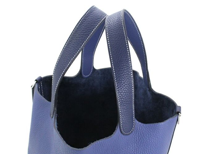 Hermès Borsa Hermes Picotin Lock Kazak MM Blu - vista 5