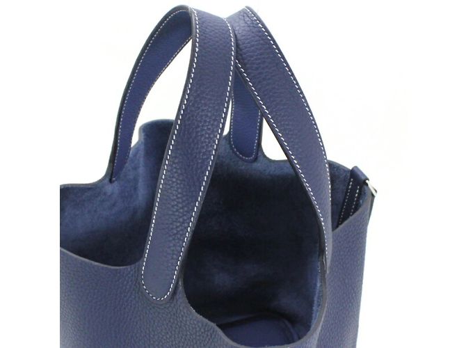 Hermès Borsa Hermes Picotin Lock Kazak MM Blu - vista 6