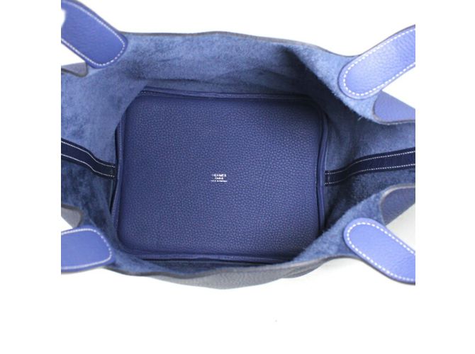 Hermès Borsa Hermes Picotin Lock Kazak MM Blu - vista 7