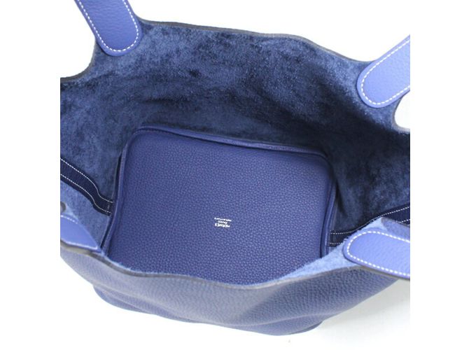 Hermès Borsa Hermes Picotin Lock Kazak MM Blu - vista 8