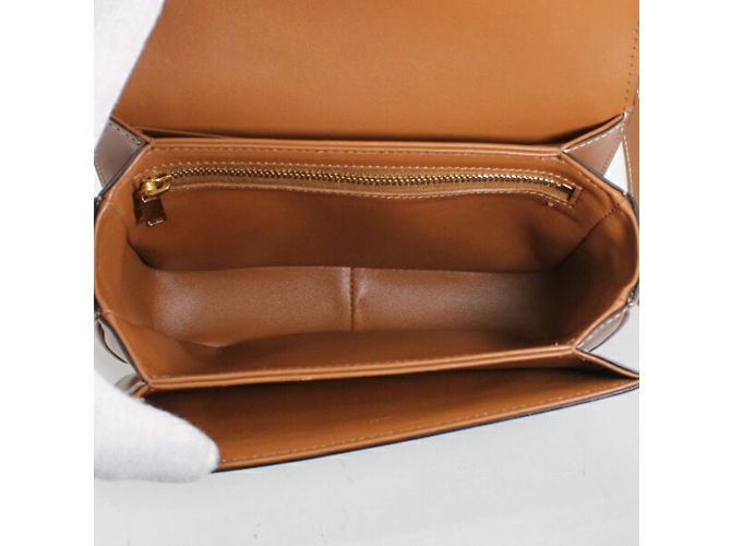 Céline Borsa a Spalla Celine Teen Triomphe Marrone Bianco - vista 12