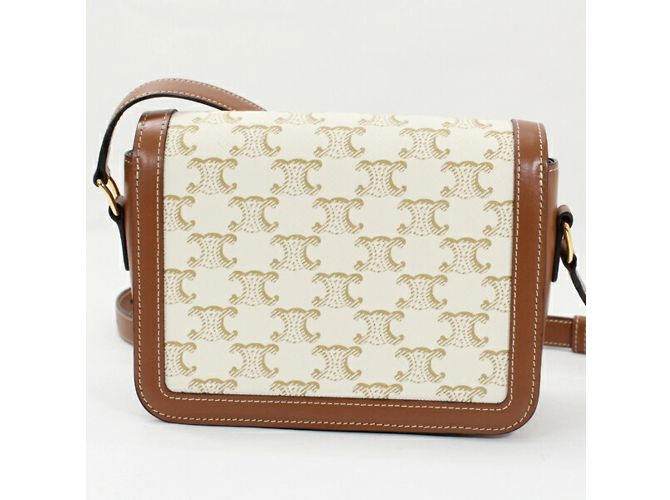 Céline Borsa a Spalla Celine Teen Triomphe Marrone Bianco - vista 2