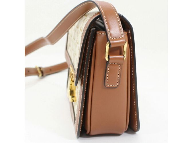 Céline Borsa a Spalla Celine Teen Triomphe Marrone Bianco - vista 3