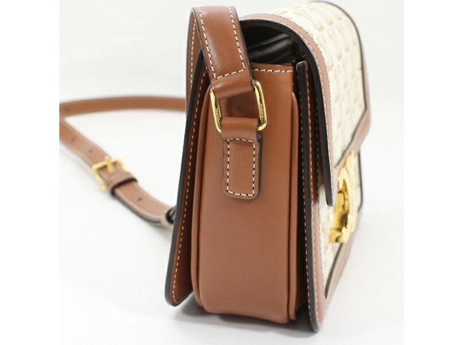 Céline Borsa a Spalla Celine Teen Triomphe Marrone Bianco - vista 4