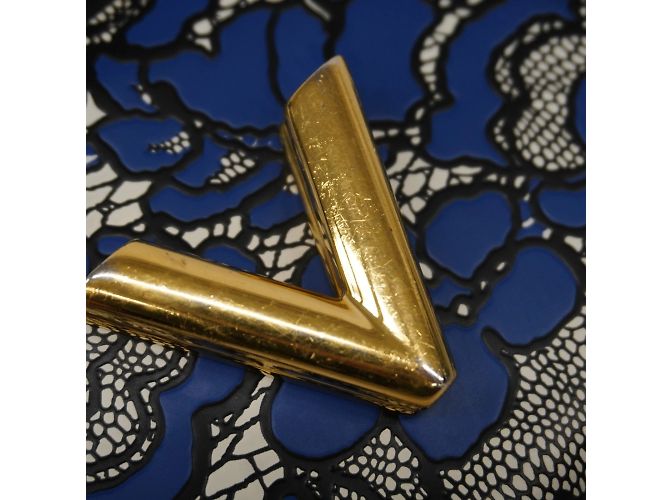 Louis Vuitton Twist Geldbörse mit Blumenmuster Weiß Blau - Ansicht 14