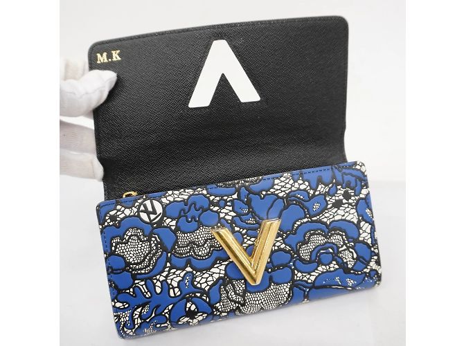 Louis Vuitton Twist Geldbörse mit Blumenmuster Weiß Blau - Ansicht 16