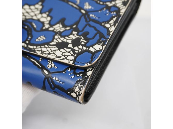 Louis Vuitton Twist Geldbörse mit Blumenmuster Weiß Blau - Ansicht 9