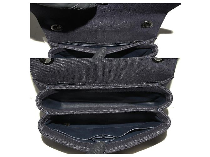 Chanel Denim Canvas Matelassé 2-Wege Tasche Blau - Ansicht 6
