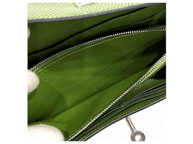 Hermès Hermes Kelly Wallet Lizard Bifold Green - view 5