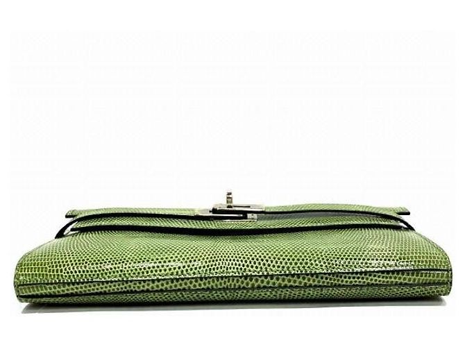 Hermès Hermes Kelly Wallet Lizard Bifold Green - view 8