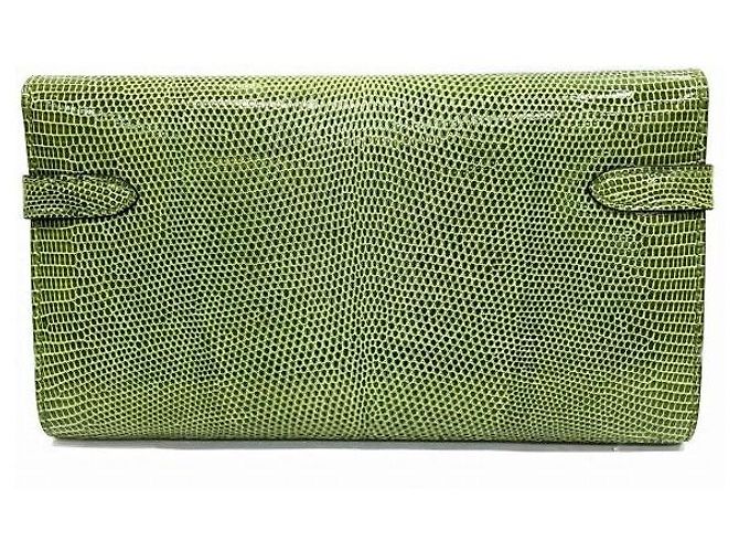 Hermès Hermes Kelly Wallet Lizard Bifold Green - view 9