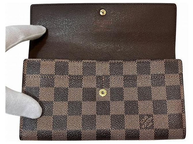 Portefeuille Sarah Damier Louis Vuitton N61734 Marron - vue 2
