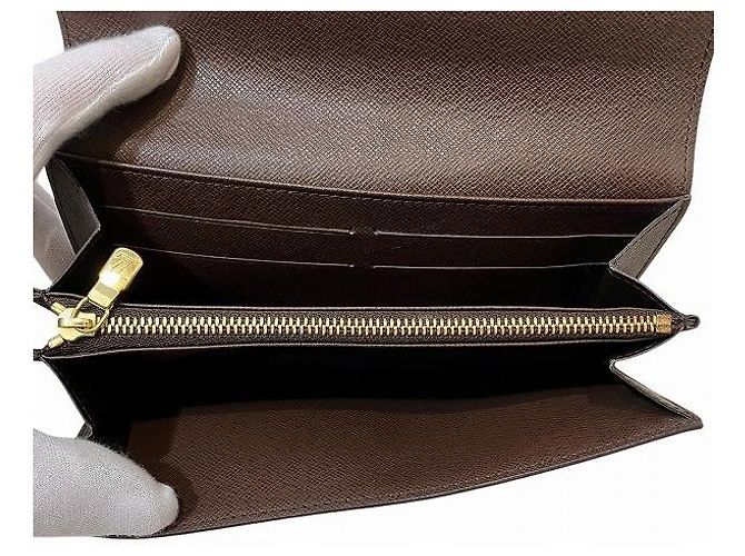 Portefeuille Sarah Damier Louis Vuitton N61734 Marron - vue 8