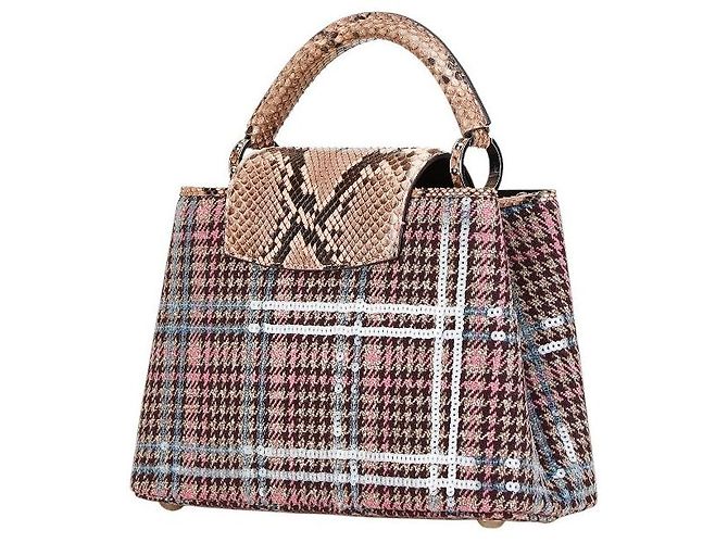 Louis Vuitton Wool Python Capucines BB 2way Bag N97078 Brown - view 2