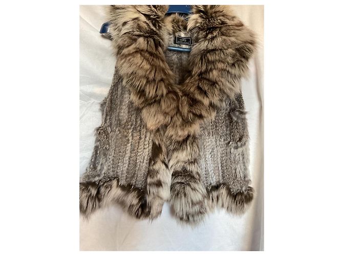 Autre Marque Chaqueta sin mangas Angélique.L de conejo con cuello de zorro - vista 10