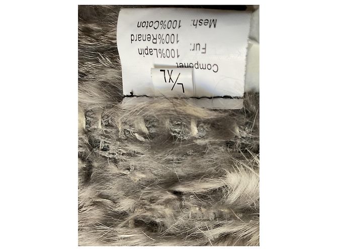 Autre Marque Chaqueta sin mangas Angélique.L de conejo con cuello de zorro - vista 4