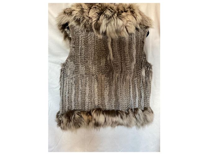 Autre Marque Chaqueta sin mangas Angélique.L de conejo con cuello de zorro - vista 8