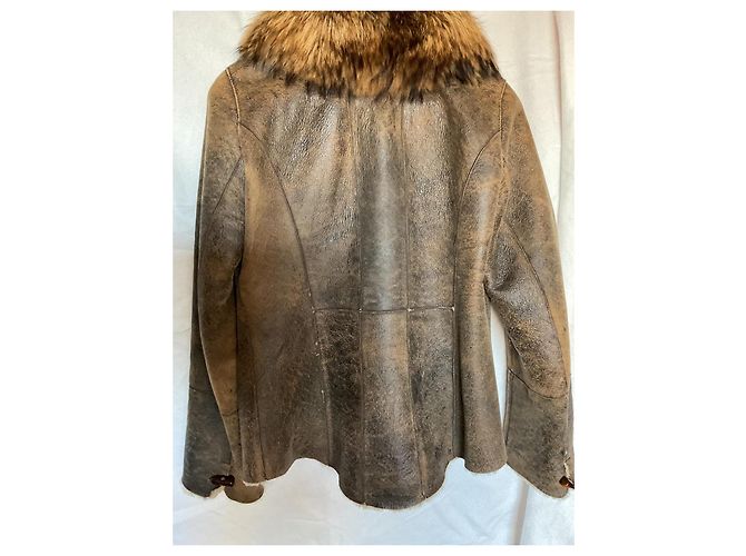 Autre Marque Lammfelljacke. Französische Herstellung Braun - Ansicht 10