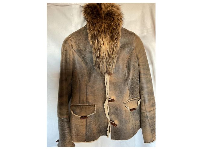 Autre Marque Lammfelljacke. Französische Herstellung Braun - Ansicht 11