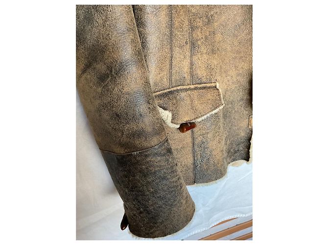 Autre Marque Lammfelljacke. Französische Herstellung Braun - Ansicht 3
