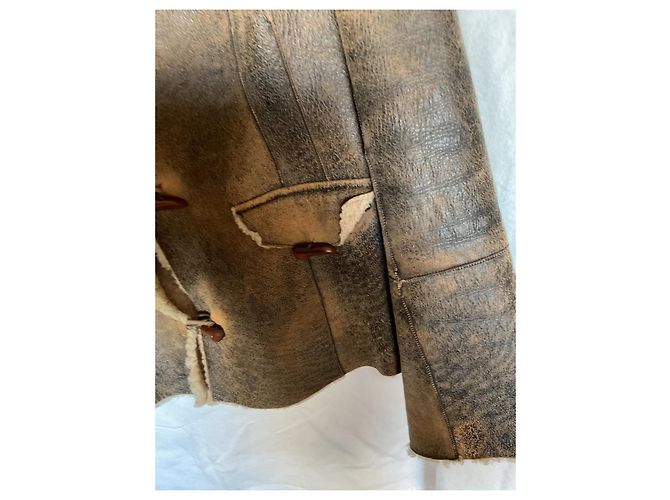 Autre Marque Lammfelljacke. Französische Herstellung Braun - Ansicht 4