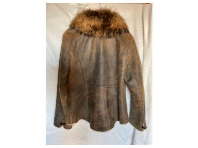 Autre Marque Lammfelljacke. Französische Herstellung Braun - Ansicht 6