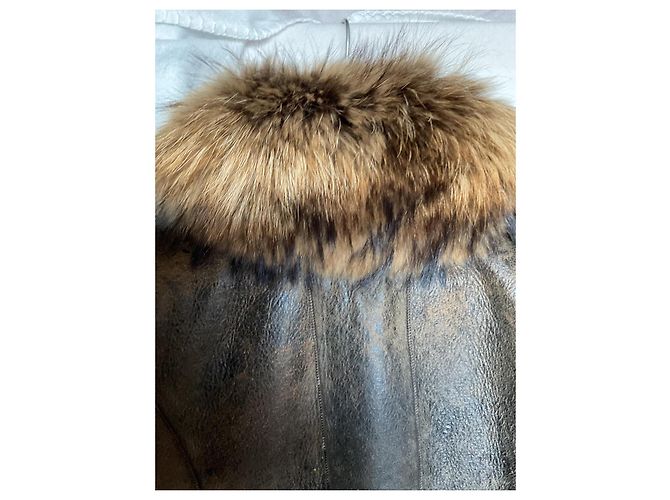 Autre Marque Lammfelljacke. Französische Herstellung Braun - Ansicht 7