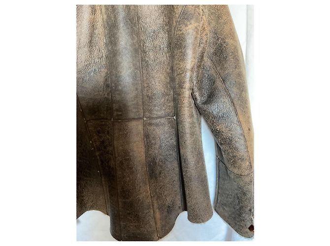 Autre Marque Lammfelljacke. Französische Herstellung Braun - Ansicht 8