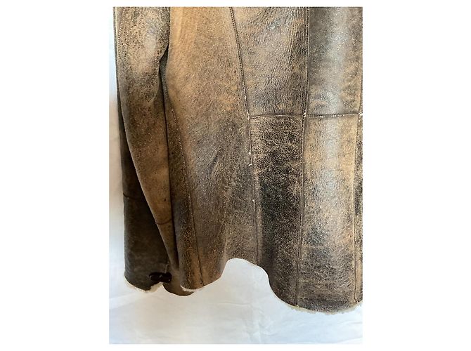 Autre Marque Lammfelljacke. Französische Herstellung Braun - Ansicht 9
