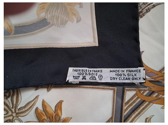 Foulard Hermès Gavroche in seta nero beige - vista 2